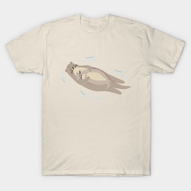 Mom and baby otter T-Shirt by claudiamaestriny